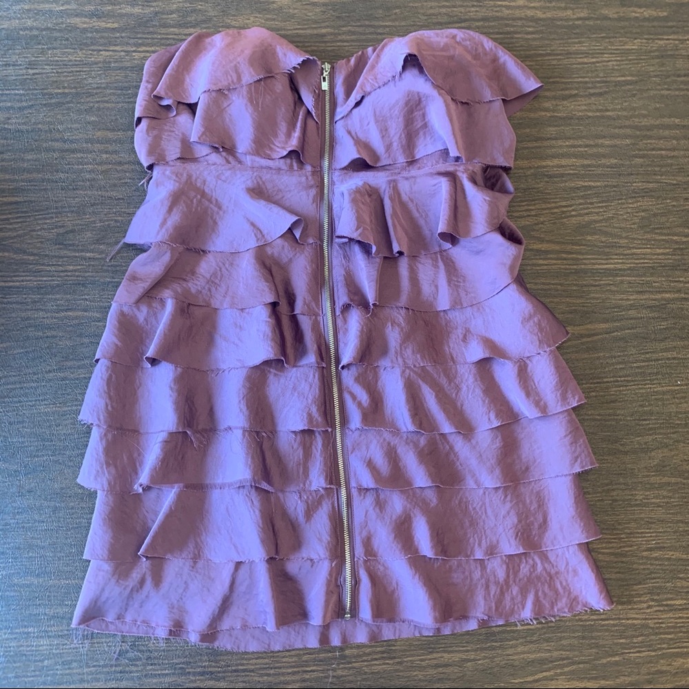 BEBE Fringe Ruffle Dress